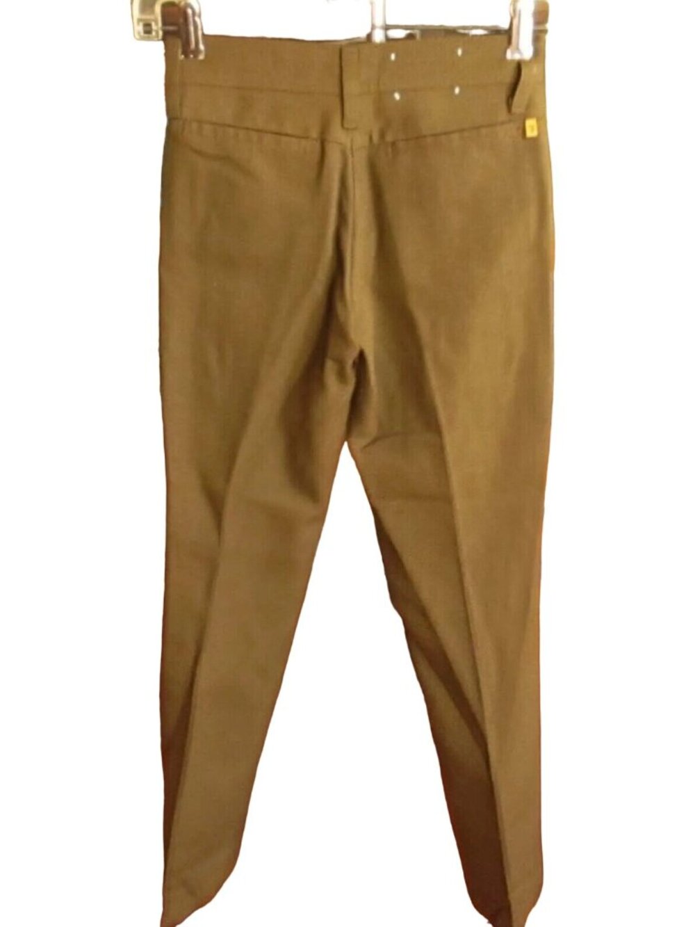 Boys 12 24x26 Pants Vintage 1970's Slim Fit Brown Slinky Rayon Blend Mod USA